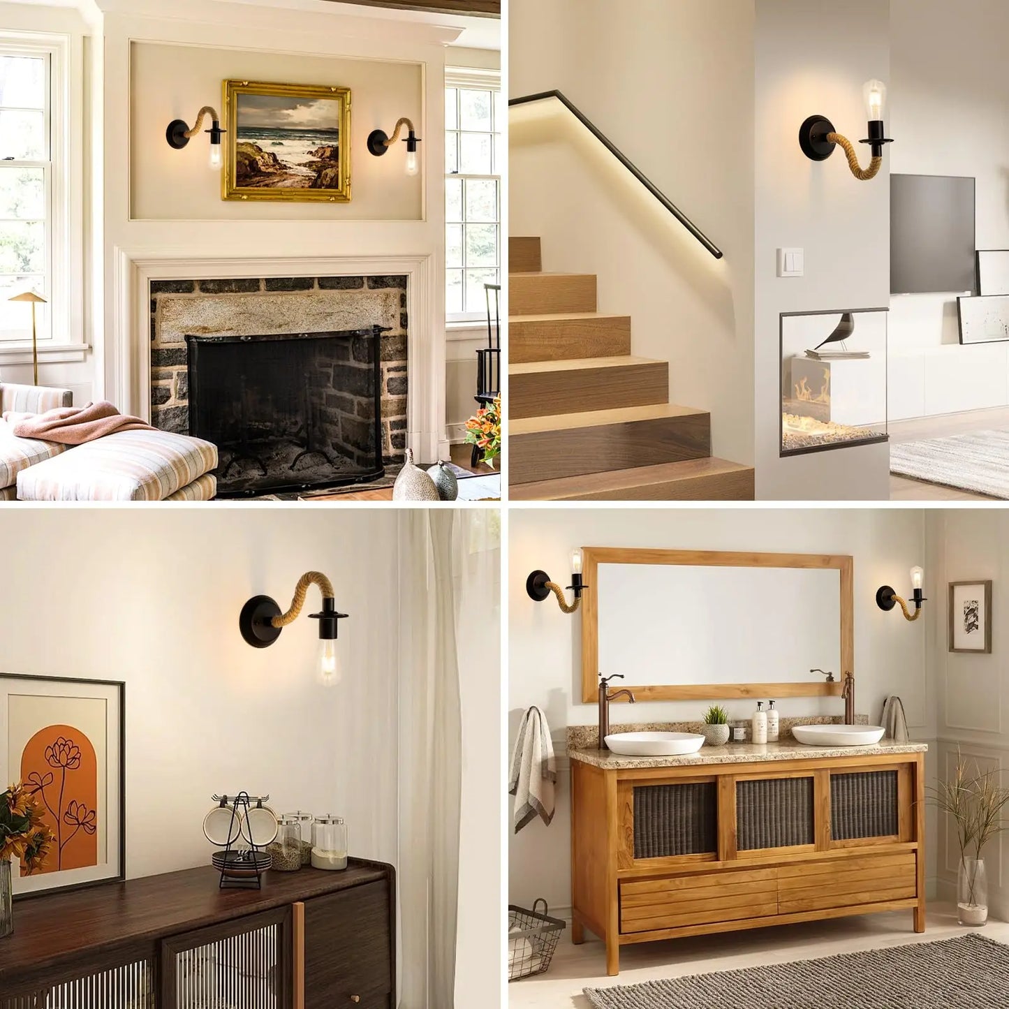 Black Wall Sconces Light, 2pcs Industrial Farmhouse Wall Light Fixtures E26 (Bulb Not Included) Vintage Wall Mount Light Fixture