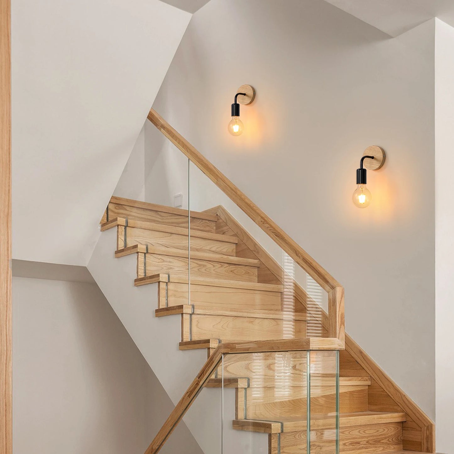 Black Wall Sconces Light, 2pcs Industrial Farmhouse Wall Light Fixtures E26 (Bulb Not Included) Vintage Wall Mount Light Fixture