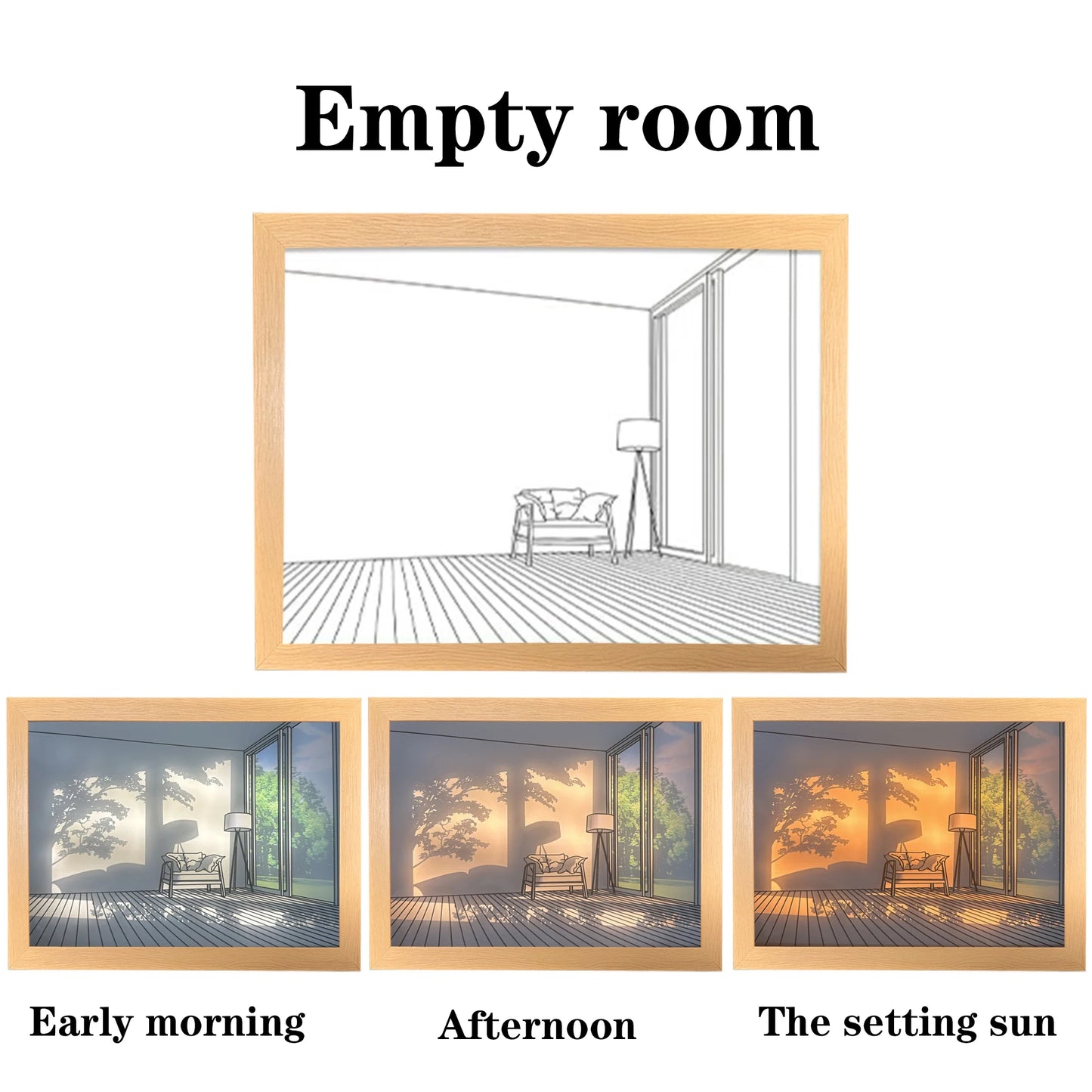 Bedroom Bedside LED Night Light Painting Dimming Wall Artwork Table Lamp Home Interior Decoration Gift Mood Photo Desk Fixtures