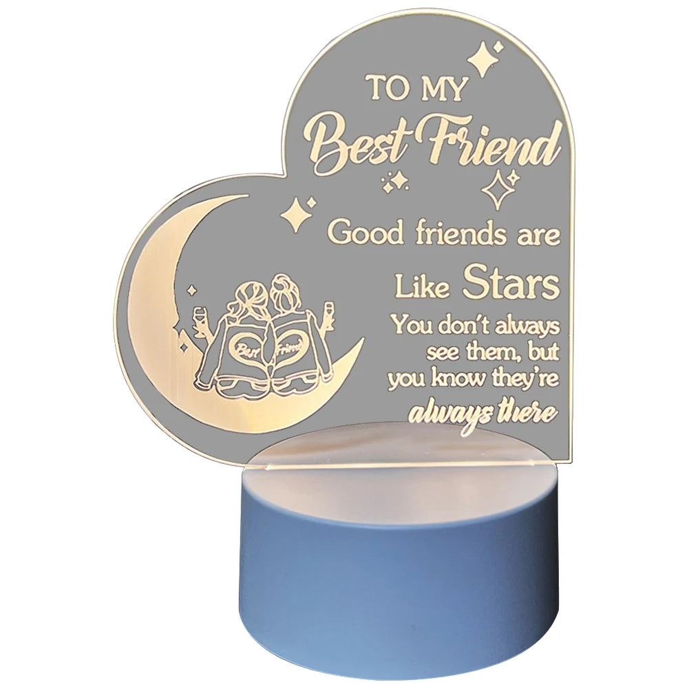 Acrylic Night Light Inspirational LED Light Mother Day Gifts for Mom Personalised Presents for Sister Best Friend Birthday Gifts