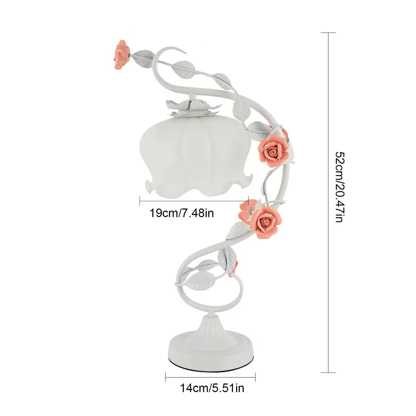 60W Flower Table Lamp E26 Glass Lampshade Lily Shaped Green Bedside Desk Light Gorgeous Ornament