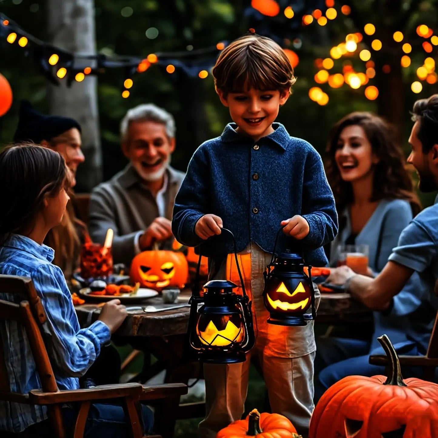 2 Pack LED Pumpkin Lights,Small Orange Flickering Tea Lights, for Halloween, Fall Festival Decorations