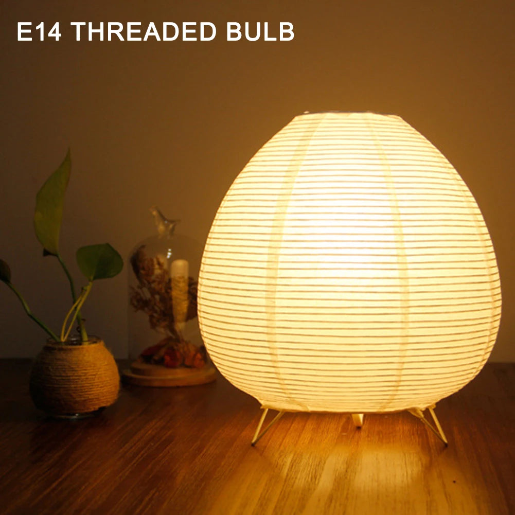 Creative Tripod Floor Lamp Rice Paper Desktop Decorative Lantern Light Handmade Nordic Paper Lantern Light for Bedroom