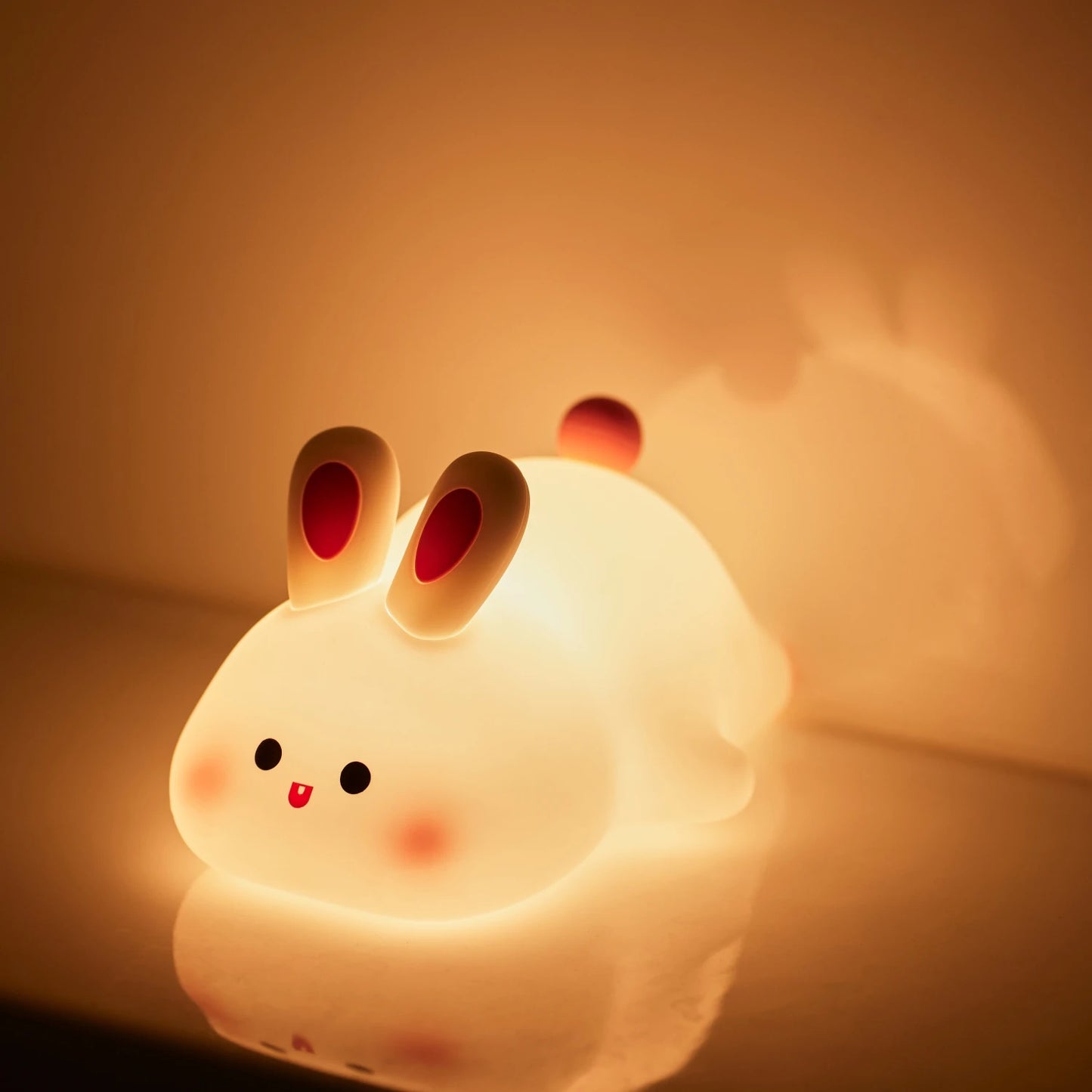 Cute Axolotl Night Light for Kids Bedroom Rabbit Animal Silicone Nursery Sleeping Lamp Touch Control Nightlights For Baby Gifts