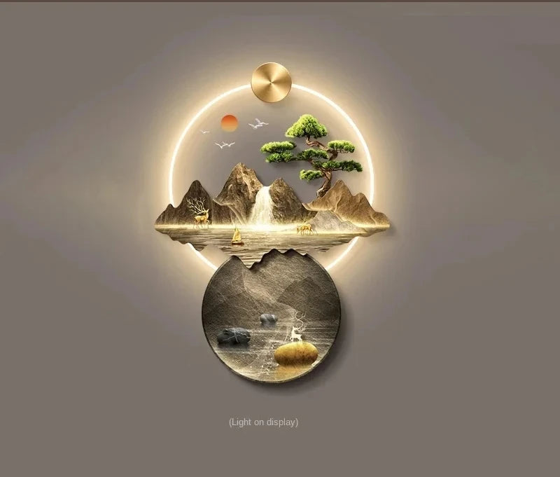 3d wall painting with lights Simple Modern Hanging Home Decoration for Corridor Aisle Upscale Living Room Wall Decorations