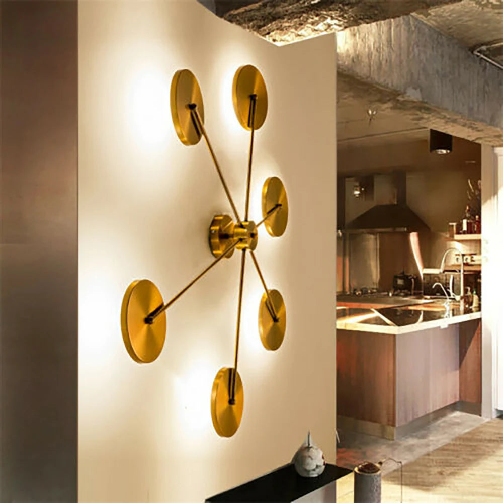 6-Head Modern Wall Sconces Sputnik LED Light Creative Ceiling Lamp Modern Art Decor, for Living Room, Entryway, Bedroom, Hallway