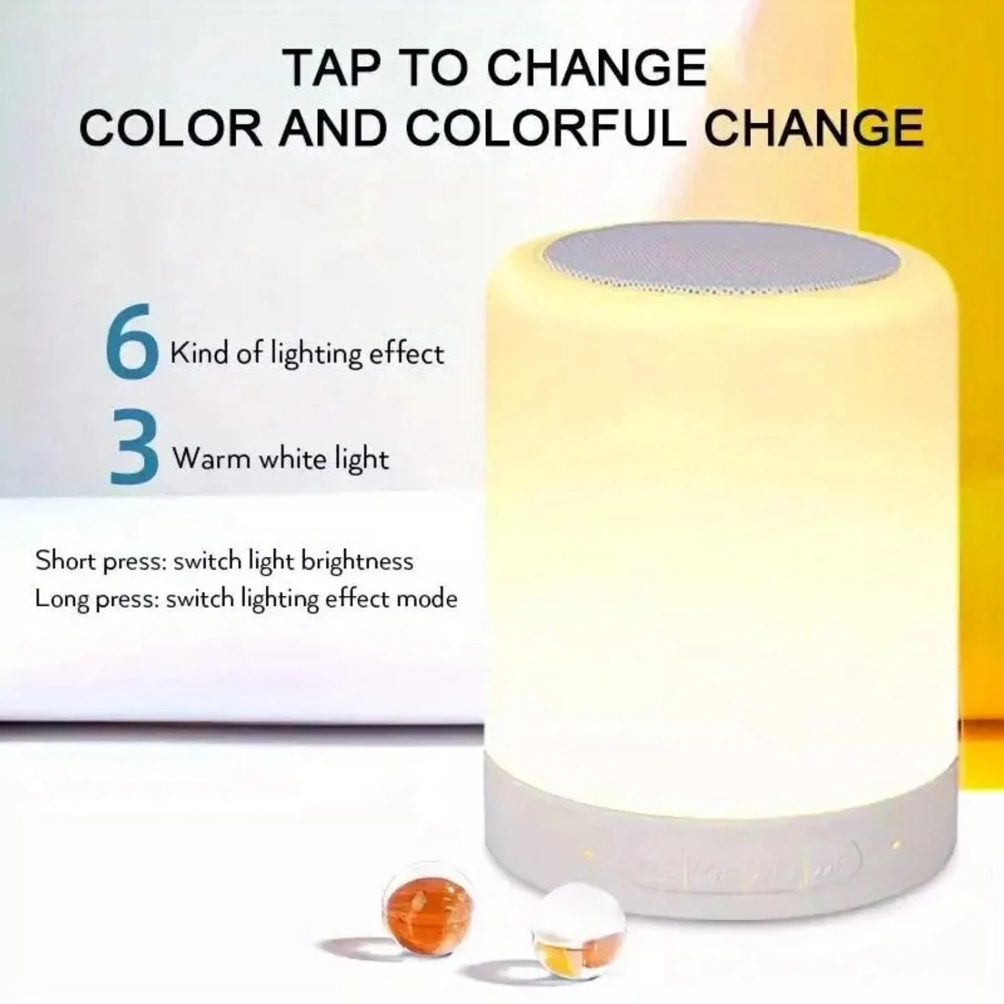 Bedside Table Lamp Wireless Bluetooth with Speaker Light Colorful Night Dimming Atmosphere Table Lamp Kid Gift