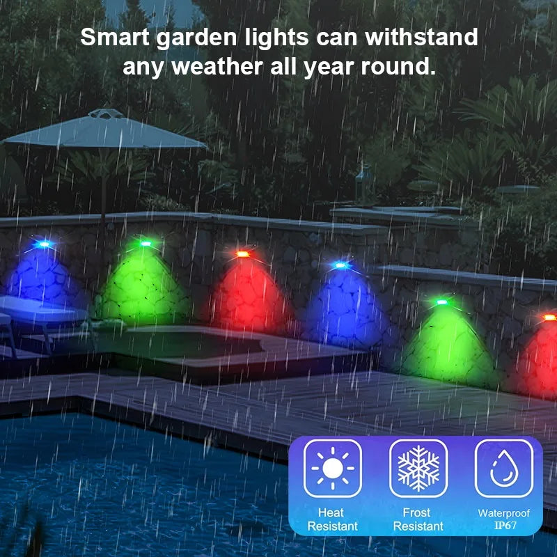 Smart Outdoor Light String 300 Ft RGBIC Outdoor Light With 16 Million Dimmable Warm White LED Bulbs Application Control garden