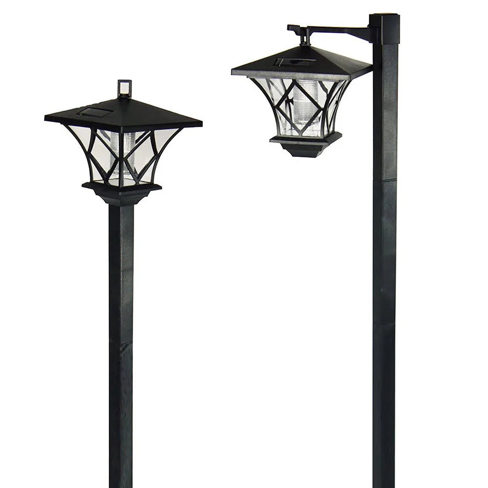 1.5m Outdoor Pillar Lamp 2 in 1 Solar Lamp Post Light Solar Floor Lamp Decorative Floor Lamp for Front and Back Doors