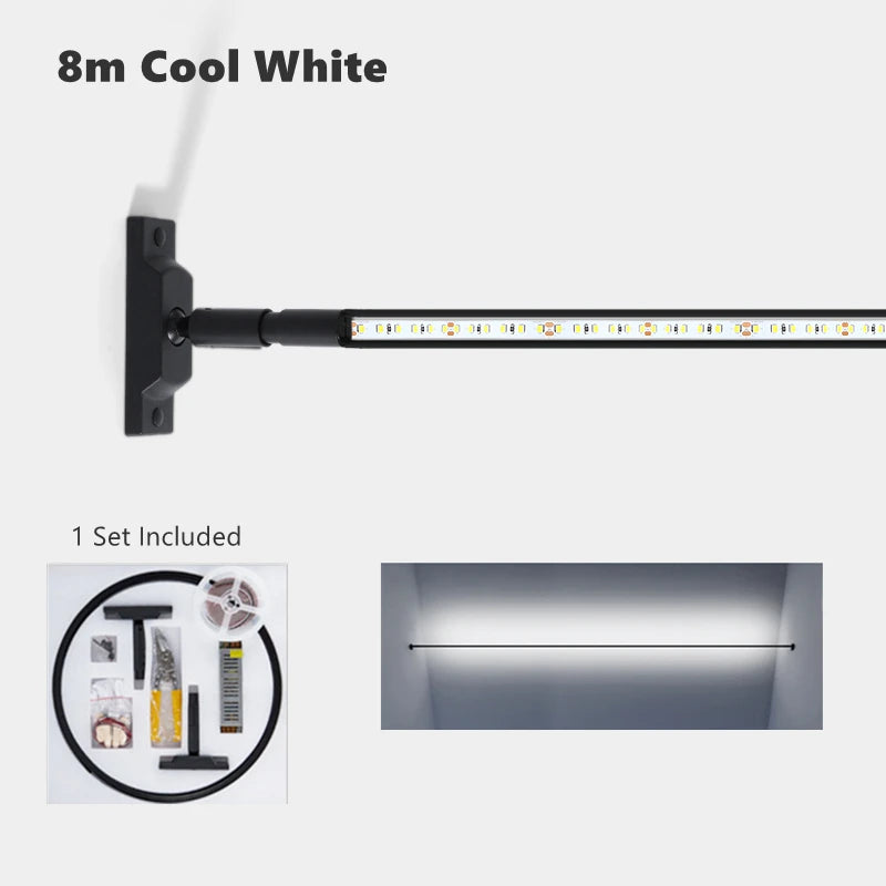 4m/6m/8m Skyline Linear Light COB LED Wall Lamp Living Room Art Exhibition Background Decor Bedroom Minimalist LED Strips Sconce