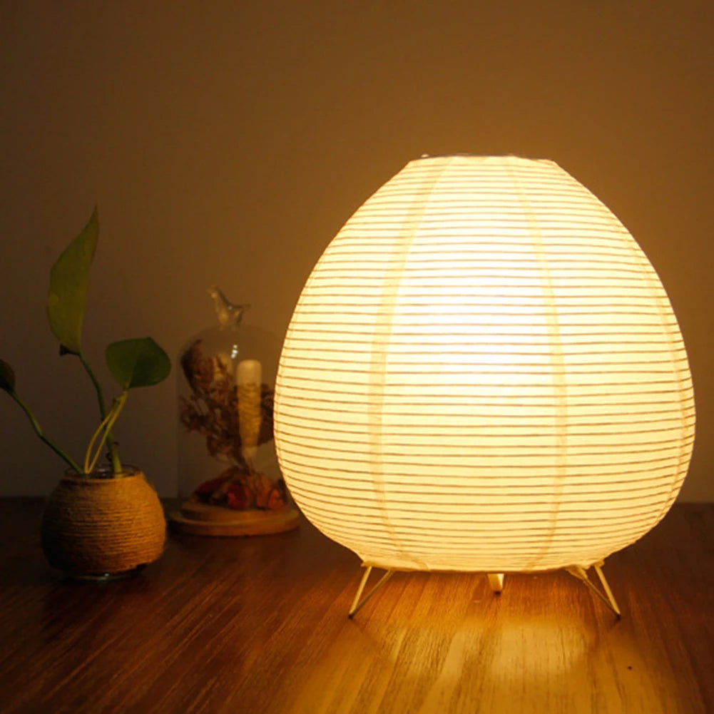 Bedside Study Table Lamp Rice Paper Desktop Decorative Lantern Light Handmade Nordic Paper Lantern Light for Living Room Bedroom