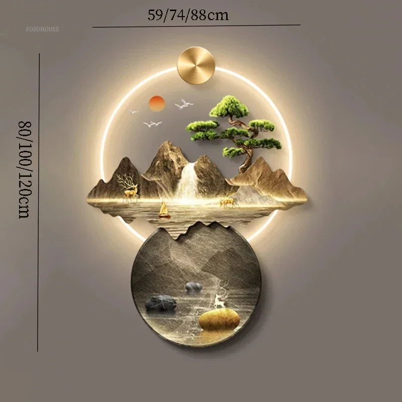 3d wall painting with lights Simple Modern Hanging Home Decoration for Corridor Aisle Upscale Living Room Wall Decorations