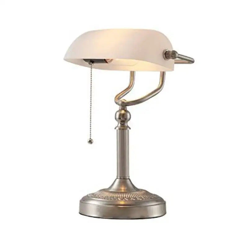 Classical desk lamp Green/White Color Glass Bankers Desk Lamp with Zipper Switch Living room Bedroom Bedside Sofa Table lamp