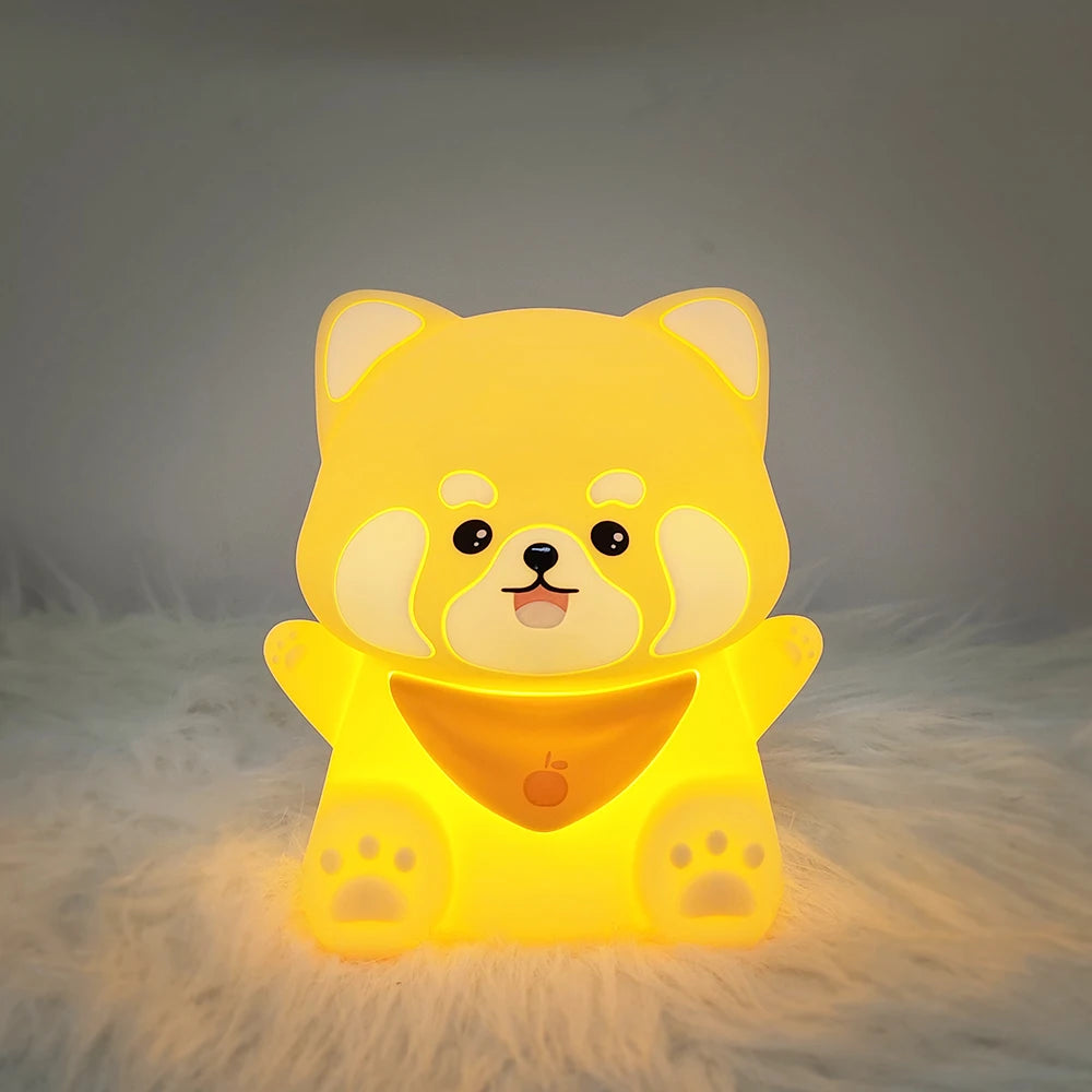 Cute Panda LED Night Lights Lion Silicone Sleeping Lamp USB Rechargeable Timing Bedside Baby Nightlights For Birthday Gift
