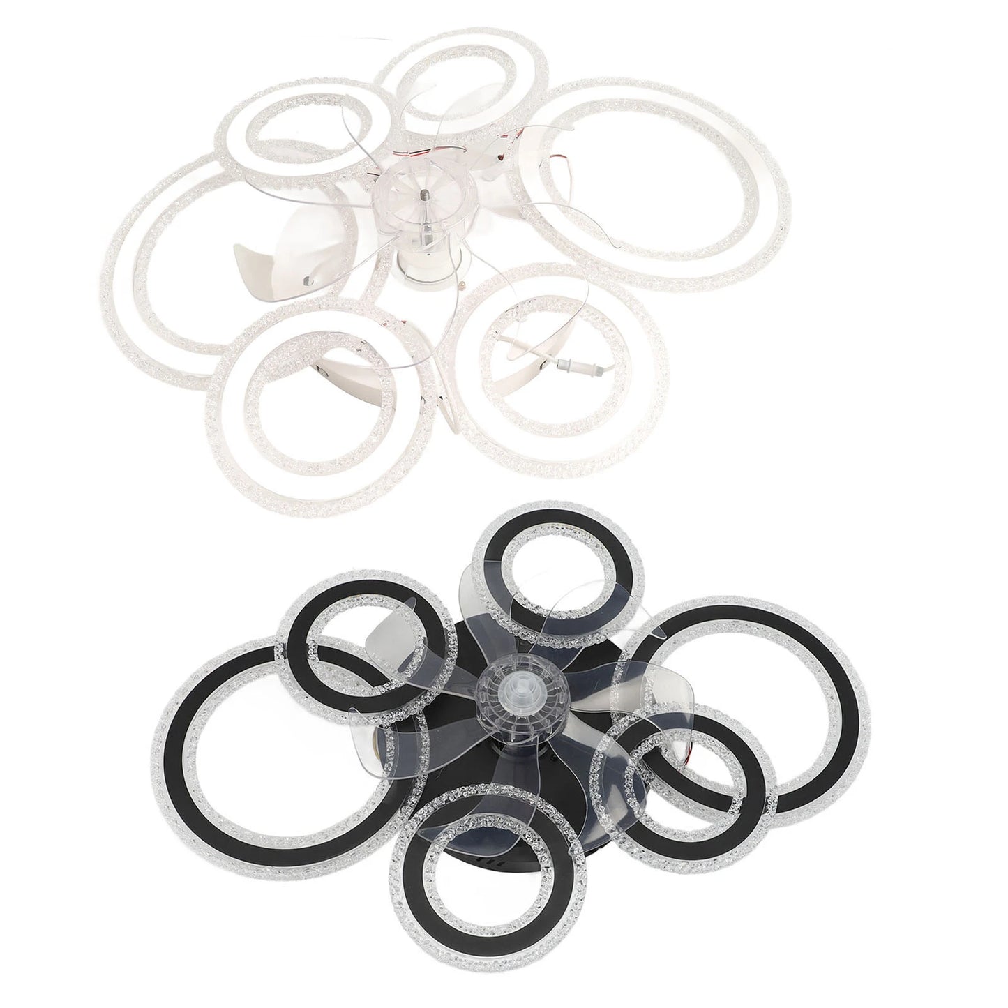 Ceiling Fan Light LED Nordic Modern 6 Rings Ceiling Fan Light Easy To Install Simple Nordic for Dining Room Ceiling Fan Light