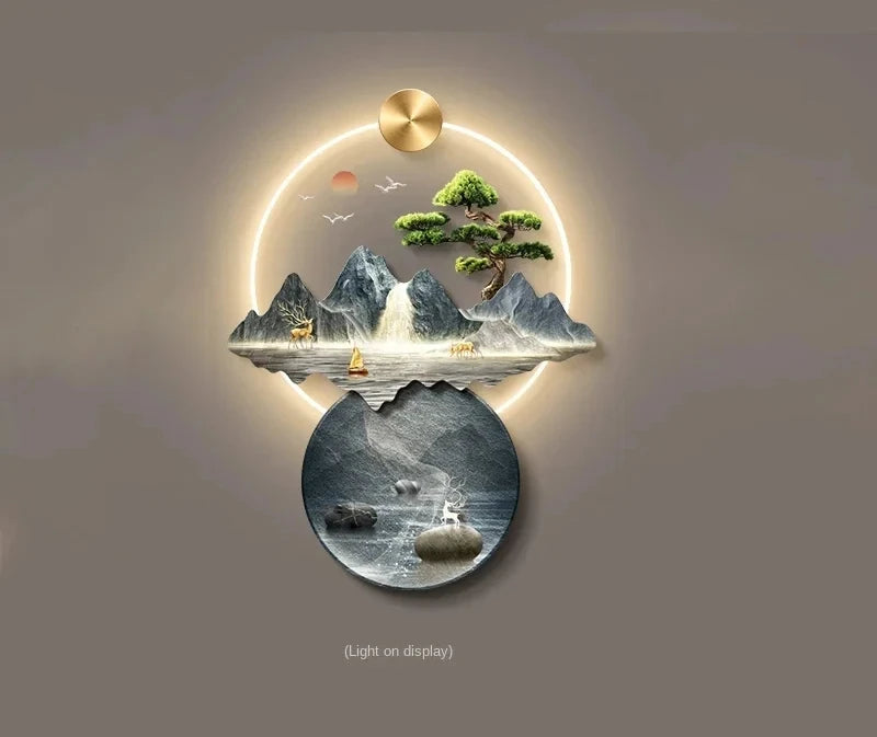 3d wall painting with lights Simple Modern Hanging Home Decoration for Corridor Aisle Upscale Living Room Wall Decorations