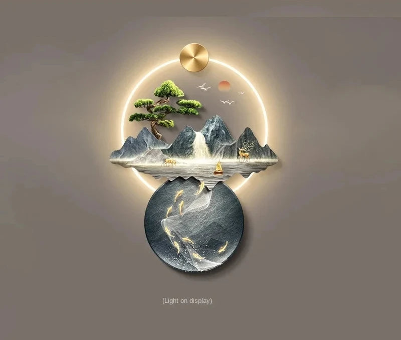 3d wall painting with lights Simple Modern Hanging Home Decoration for Corridor Aisle Upscale Living Room Wall Decorations