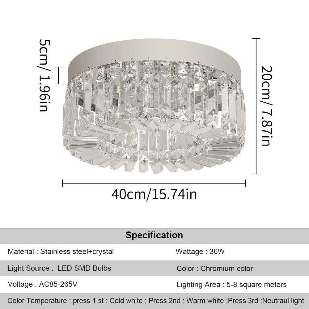 Crystal Ceiling Lamp Living Room Gold Luxury Modern Chandeliers Decoration Led Ceiling Lights Lighting Fixture Diameter 40 50cm