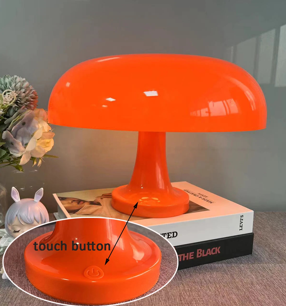 Classic Mushroom Desk Lamp Bedroom Bedside Lamp Danish Designer Orange Decorative Table Lamp Modern Bauhaus Art Table Lamp