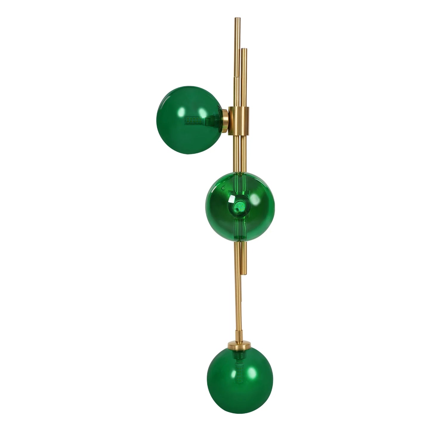 3* G9 LED Modern metal wall lamps, green glass spherical wall lamps, indoor wall lamps