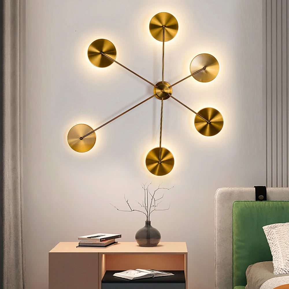 6-Head Modern Wall Sconces Sputnik LED Light Creative Ceiling Lamp Modern Art Decor, for Living Room, Entryway, Bedroom, Hallway