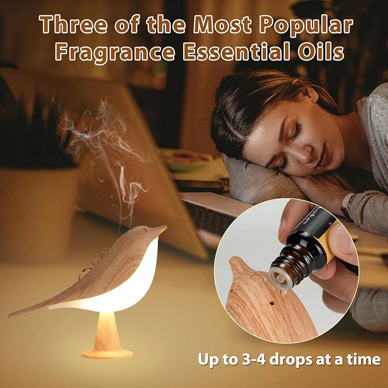 3 Colors Magpie Bird Night Lights Dimmable Charging LED Touch Controlled Lamp Aromatherapy Decoration Atmosphere Desk Lighting