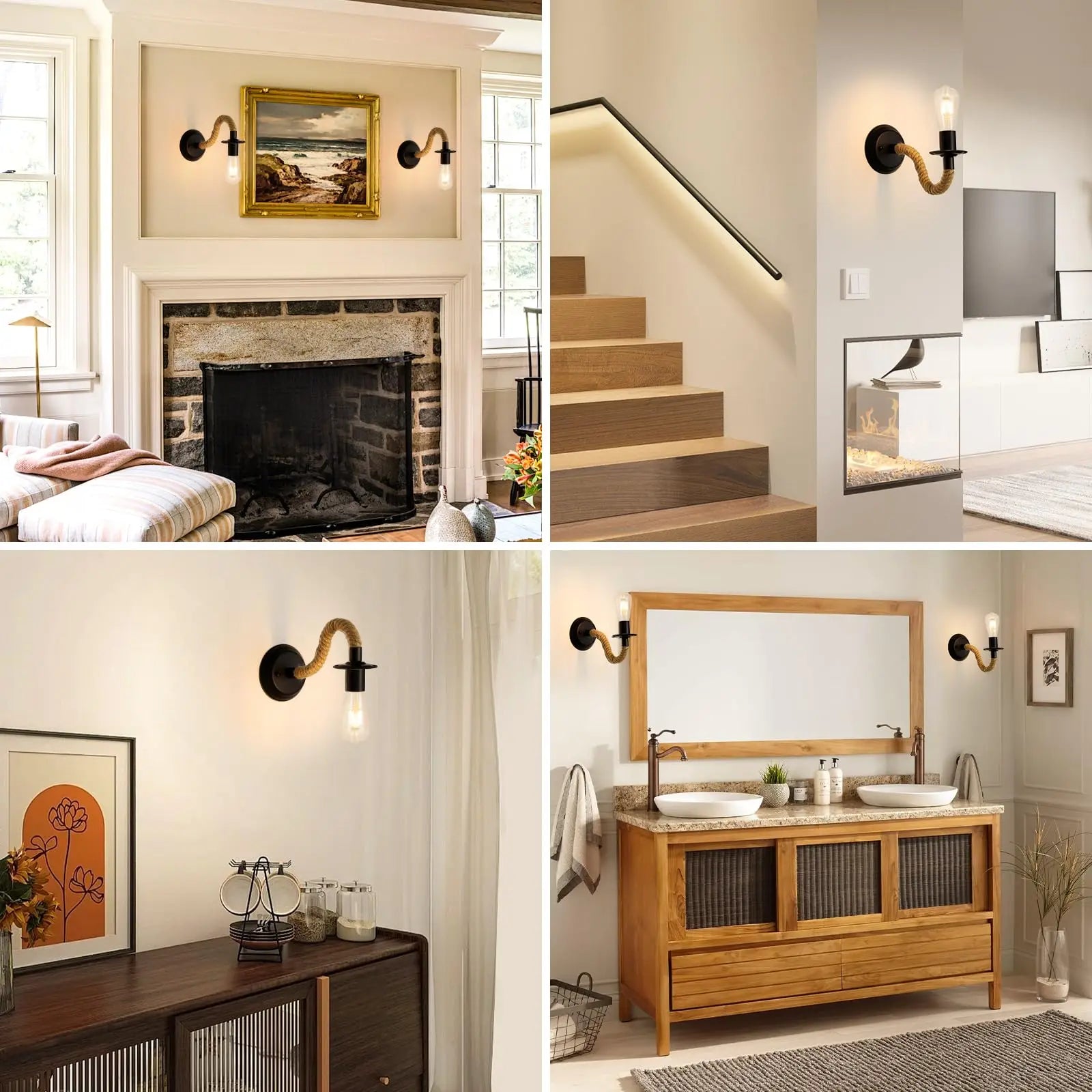 Black Wall Sconces Light, 2pcs Industrial Farmhouse Wall Light Fixtures E26 (Bulb Not Included) Vintage Wall Mount Light Fixture