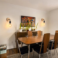 Black Wall Sconces Light, 2pcs Industrial Farmhouse Wall Light Fixtures E26 (Bulb Not Included) Vintage Wall Mount Light Fixture