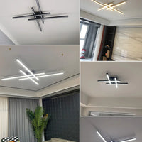 Black chandelier square bedroom lamps living room lamp led ceiling lamp Nordic minimalist creative led ceiling lamp strip lights