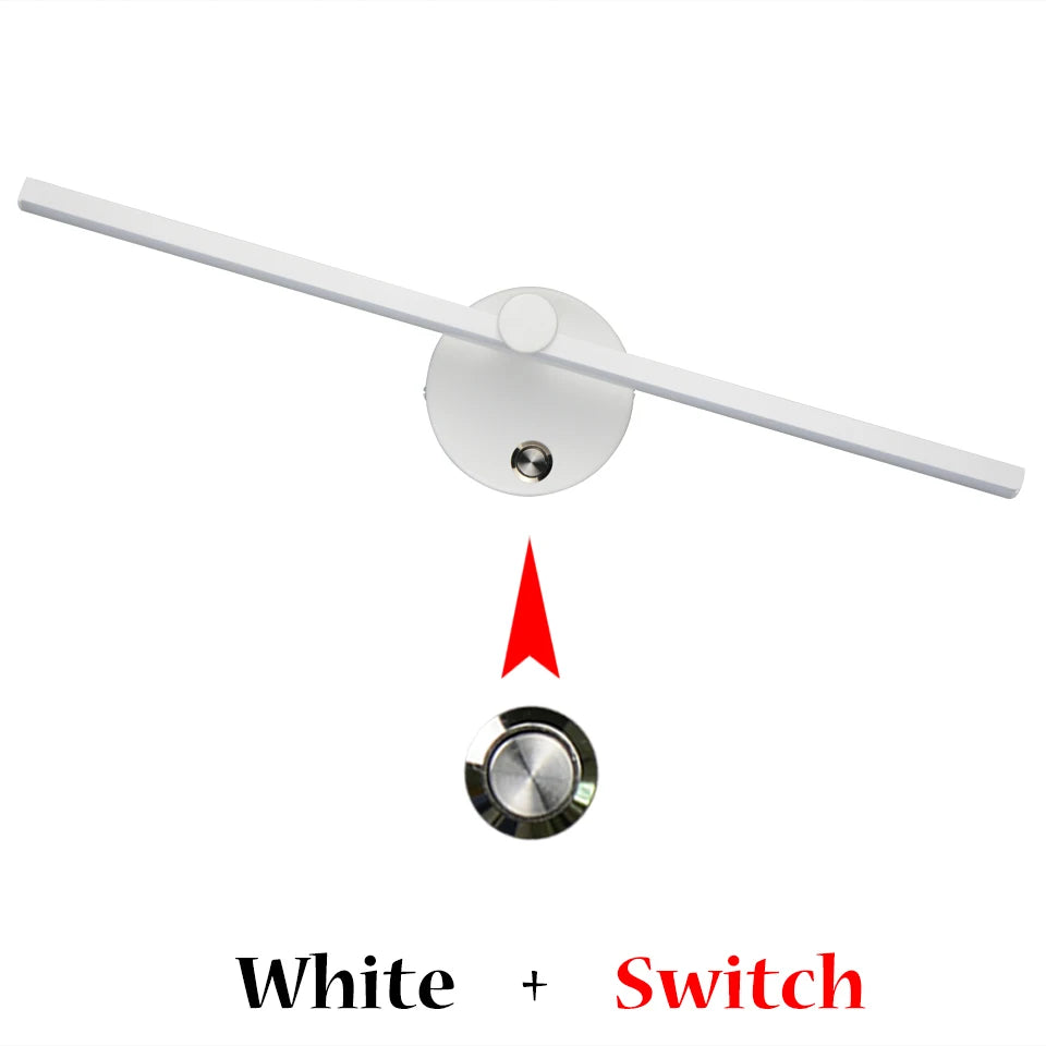 Bedside Wall Light 330° Rotatable Adjustable Light Angle Indoor LED Wall Lamp Bedroom Mirror Vanity Light AC110V/220V