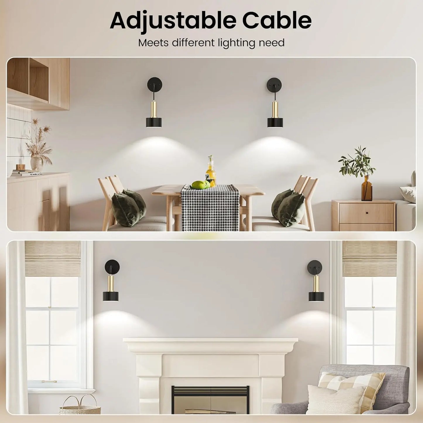 Battery Operated Wall Sconce Set of 2, Dimmable RGB Wall Sconce with Remote Indoor Battery Powered Wall Lamp Light