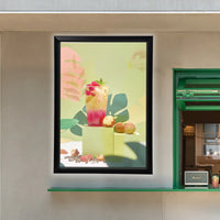 Bymaocar Black 27x40In LED Backlit Movie Poster Frame Light Box - 18W Home Theater Decor & Commercial Menu Wall Art Sign Display