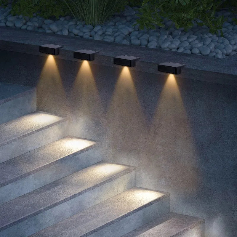 4-Pack Oudoor Solar Powered Deck Lights Waterproof LED Wall Lights for Garden Front door Yard Patio