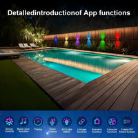 Smart Outdoor Light String 300 Ft RGBIC Outdoor Light With 16 Million Dimmable Warm White LED Bulbs Application  Control garden