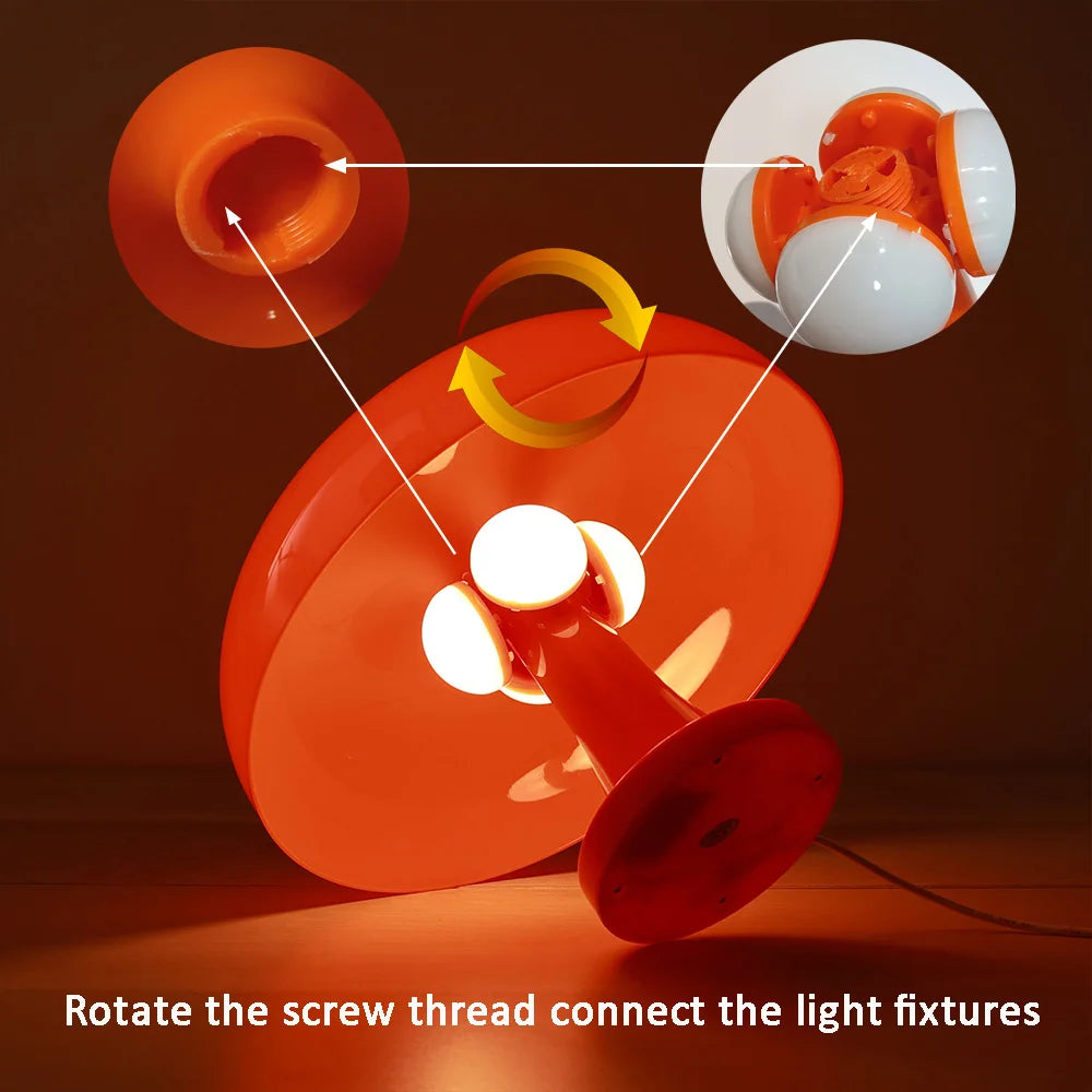 Classic Mushroom Desk Lamp Bedroom Bedside Lamp Danish Designer Orange Decorative Table Lamp Modern Bauhaus Art Table Lamp