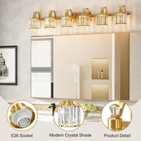 Crystal Gold Bathroom Vanity Light 6 Light Modern Bathroom Vanity Light Fixtures Over Mirror Modern Crystal Vanity Lighting