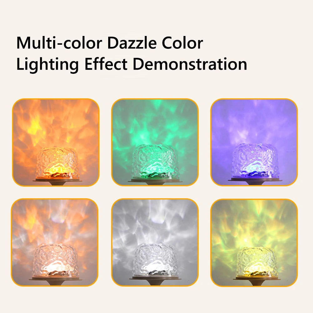 Creative Ocean Lamp Water Wave Lamp 16/3 Colours Rotating Night Light Dimmable Starry Sky Projector Light Bedroom Decoration