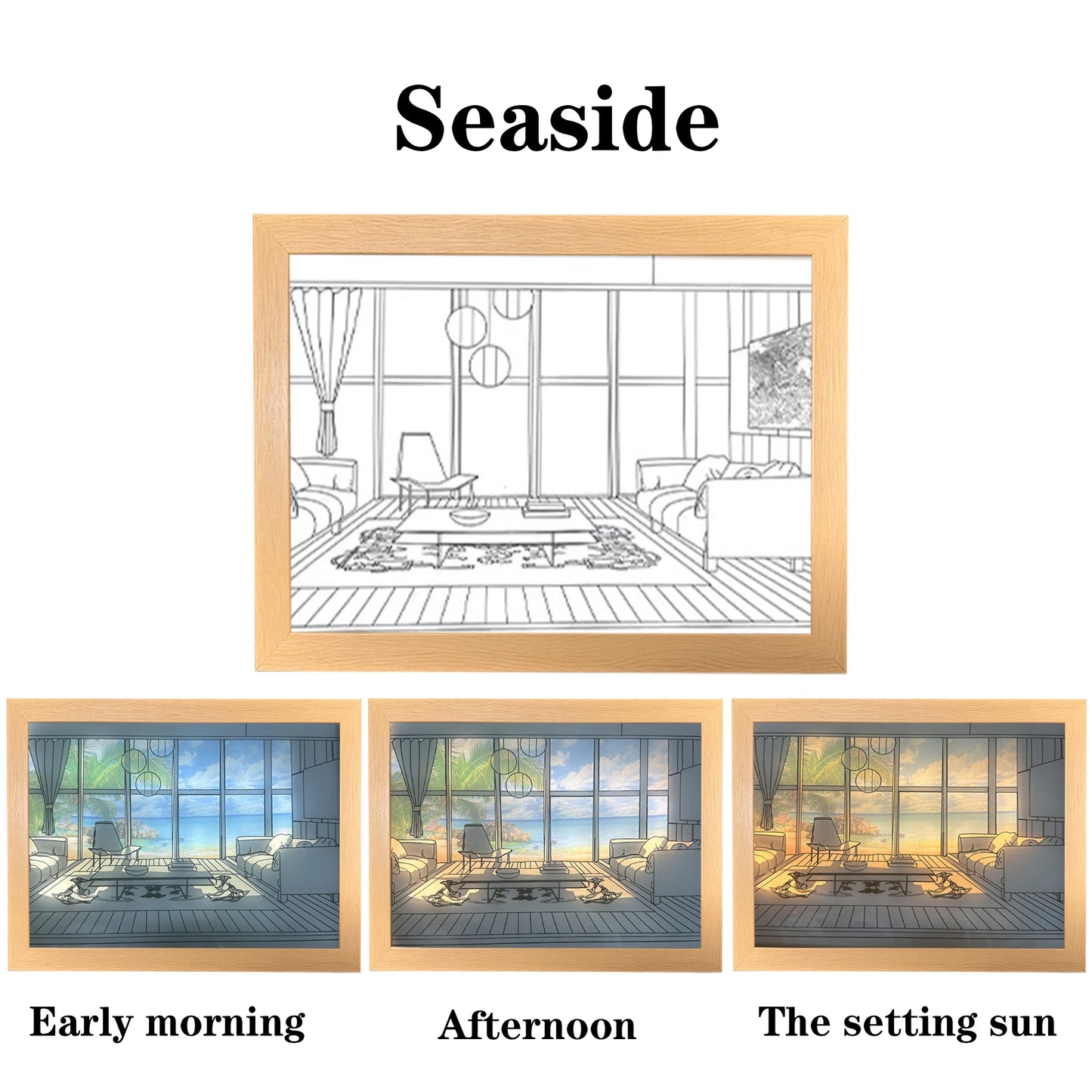 Bedroom Bedside LED Night Light Painting Dimming Wall Artwork Table Lamp Home Interior Decoration Gift Mood Photo Desk Fixtures