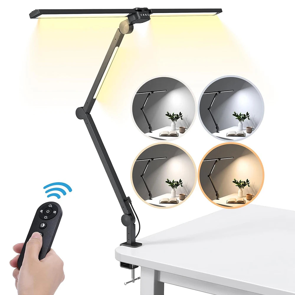 3-head Eye Caring Architect Lamp with Clamp Computer Monitor Gooseneck Smart Light 5 Color Flexible Table Lamp for Home Office