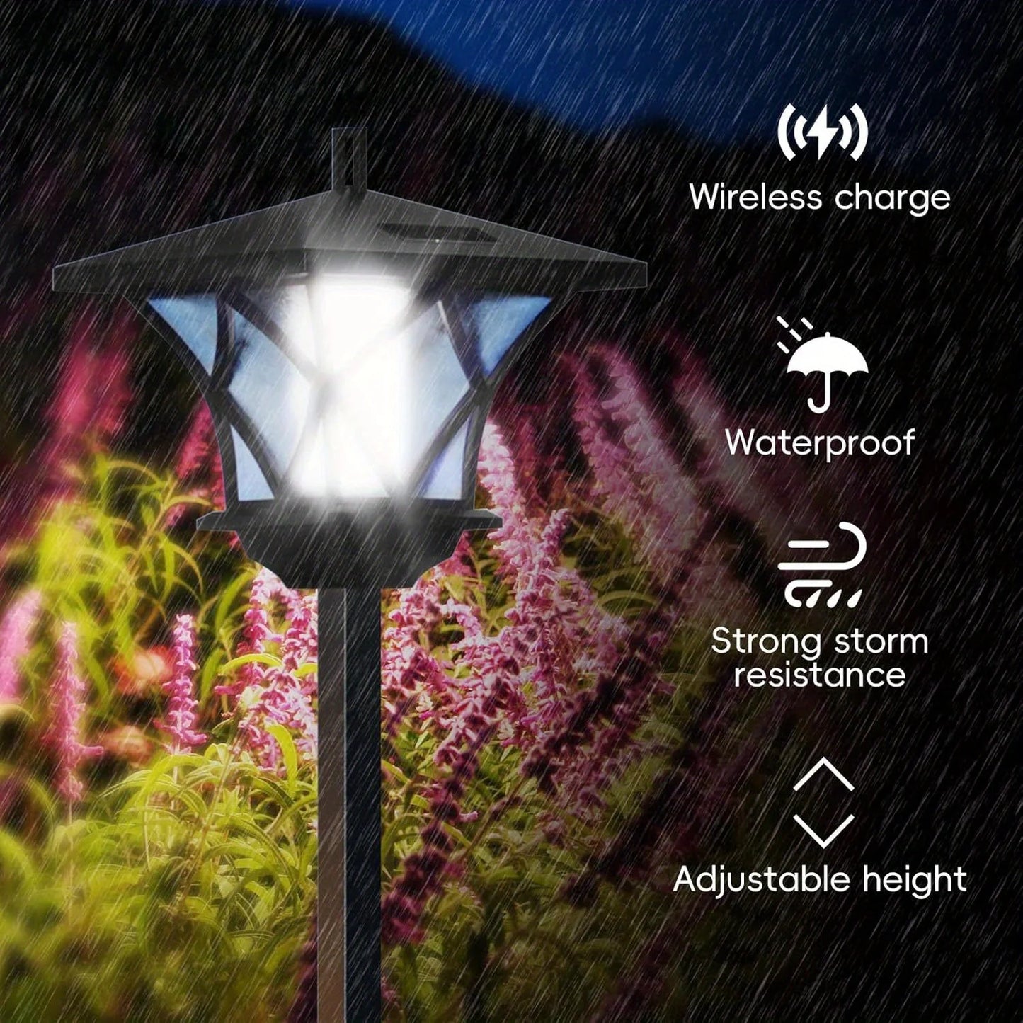Solar Light Pole Waterproof Solar Lamp Post Vintage Street Lights Solar Post Lights Outdoor for Patio, Gardenand so on