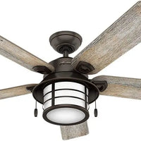 54" Ceiling Fan with Bright LED Lights, Reversible Motor, Indoor/Outdoor Use, 54" D x 54" W x 10.07" H