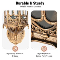 Bymaocar E27 Antique Simple Wall Lamp Sconce Porch Lamp Garden Indoor & Outdoor Exterior Classic Cage Design Decor Wall Light