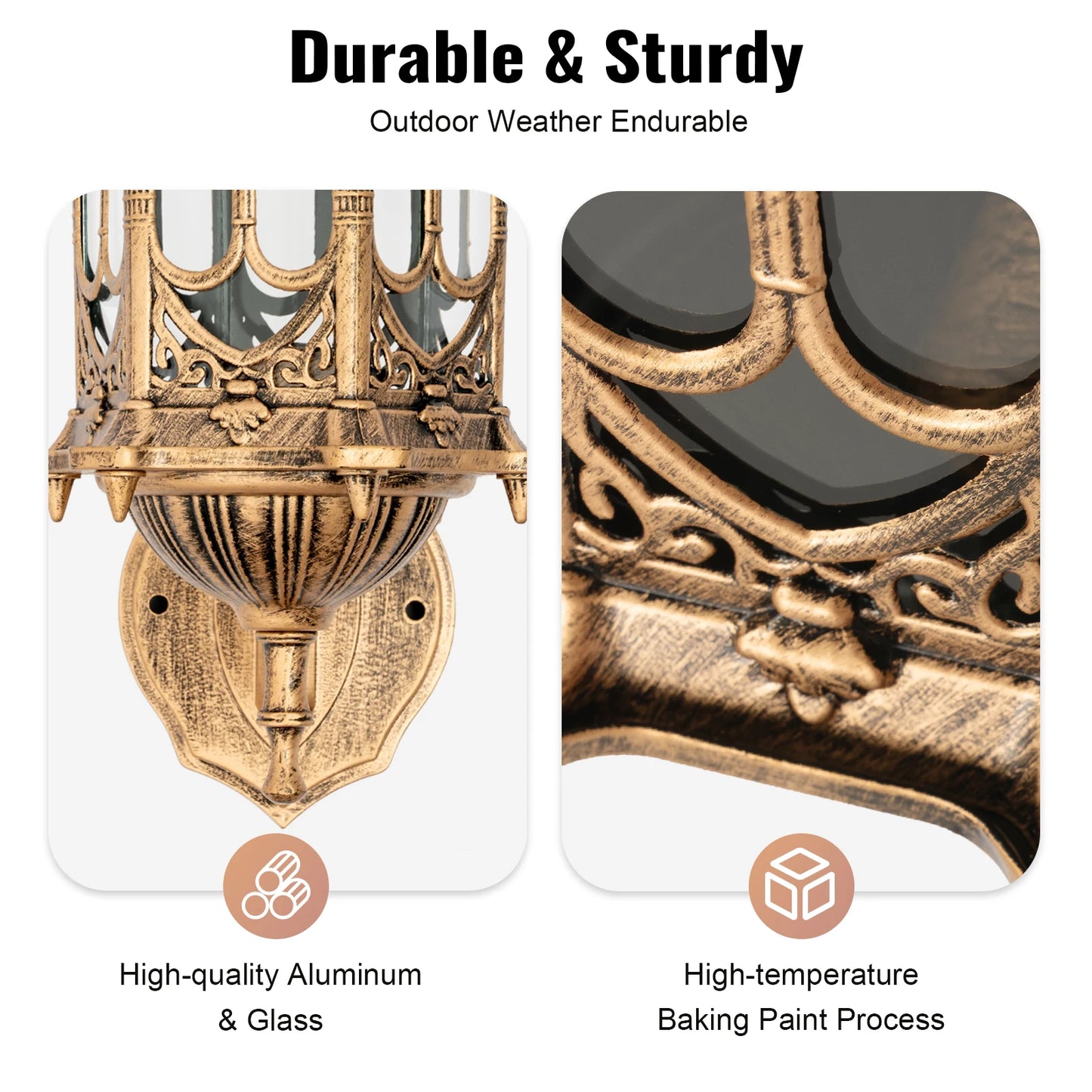 Bymaocar E27 Antique Simple Wall Lamp Sconce Porch Lamp Garden Indoor & Outdoor Exterior Classic Cage Design Decor Wall Light