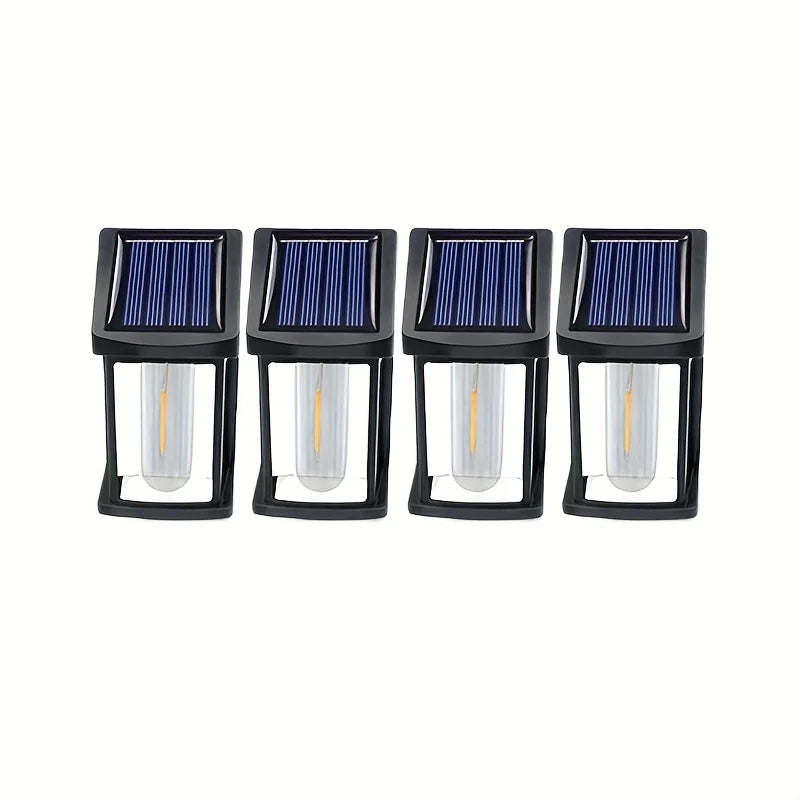4/8PCS Outdoor Solar Tungsten Wall Lights IP55 Waterproof LED Safety Lamp Patio Yard Decorative Lamp Automatic Light Up At Night
