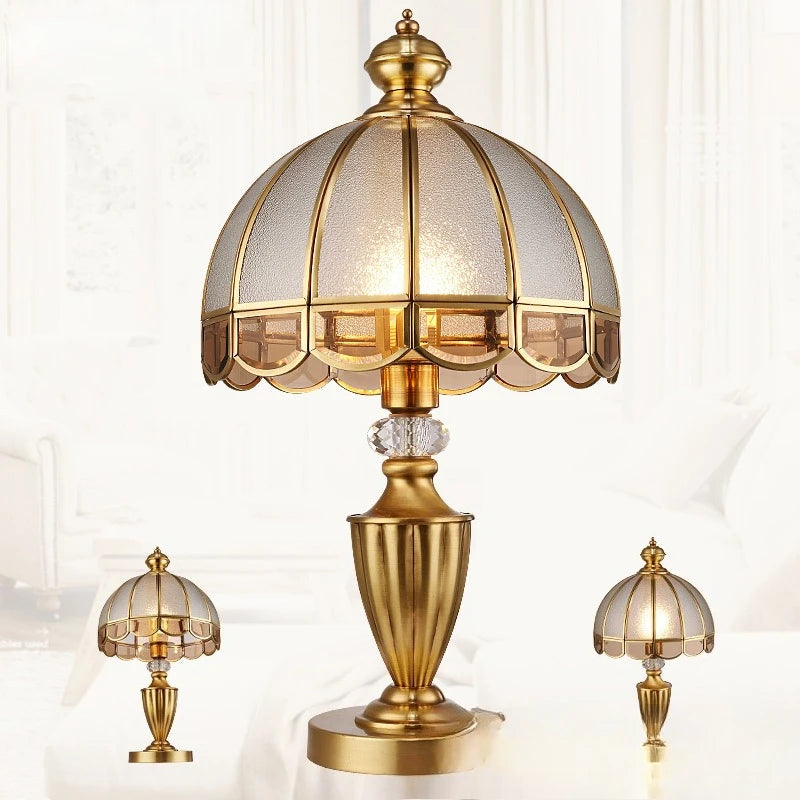 European All Copper Desk Lamp Vintage Industrial Edison Table Light for Living Room Study Bedroom Warm White LED Bulb Retro