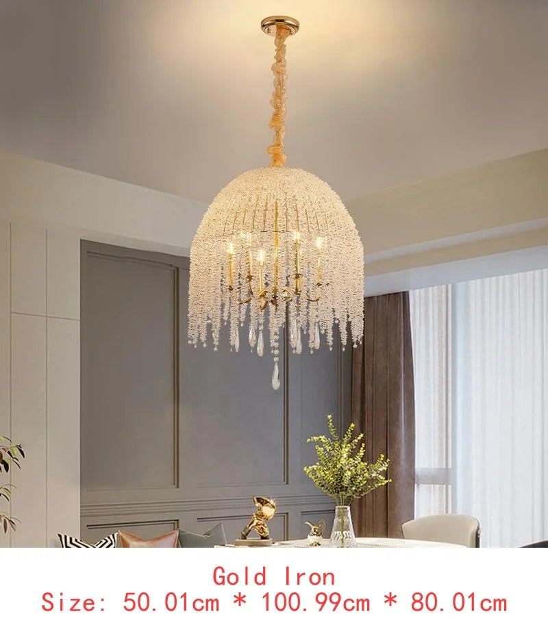 19" Elegant Crystal Table Lamp - Vintage Waterfall Design with Teardrop Grape Crystal Beads and Marble Base for Living Room,
