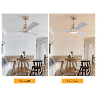 Low Noise Indoor Lighting Fixtures Remote Control 48" Led Ceiling Fan Light
