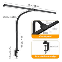 3-head Eye Caring Architect Lamp with Clamp Computer Monitor Gooseneck Smart Light 5 Color Flexible Table Lamp for Home Office