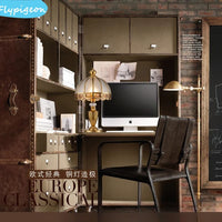 European All Copper Desk Lamp Vintage Industrial Edison Table Light for Living Room Study Bedroom Warm White LED Bulb Retro