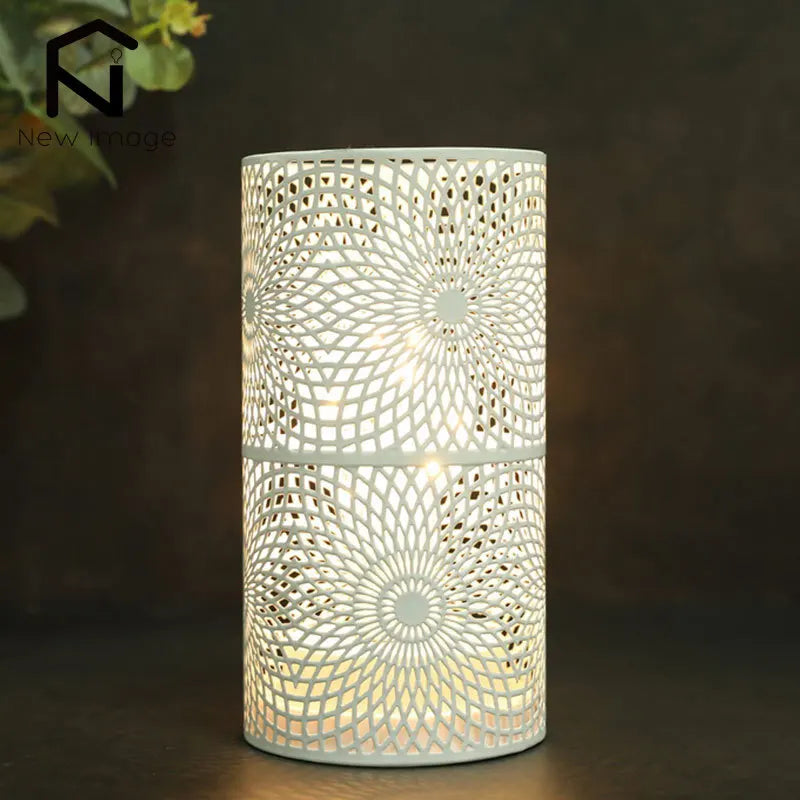 2 Pack Modern Nordic Cylinder Table Lamp Night Light Candle Holder for Bedroom Illumination Warm White Gift Room Decor